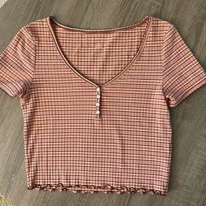 American Eagle Outfitters Women’s Short Sleeve Striped Shirt Size Small